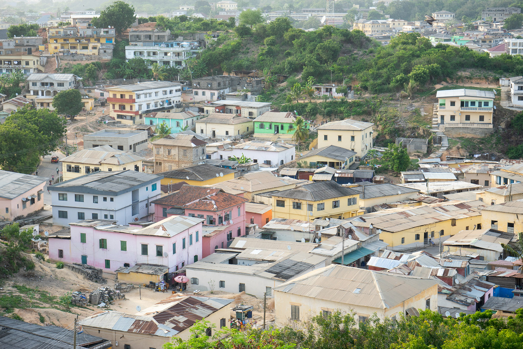 Wie sehen in die Häuser in Cape Coast Ghana aus