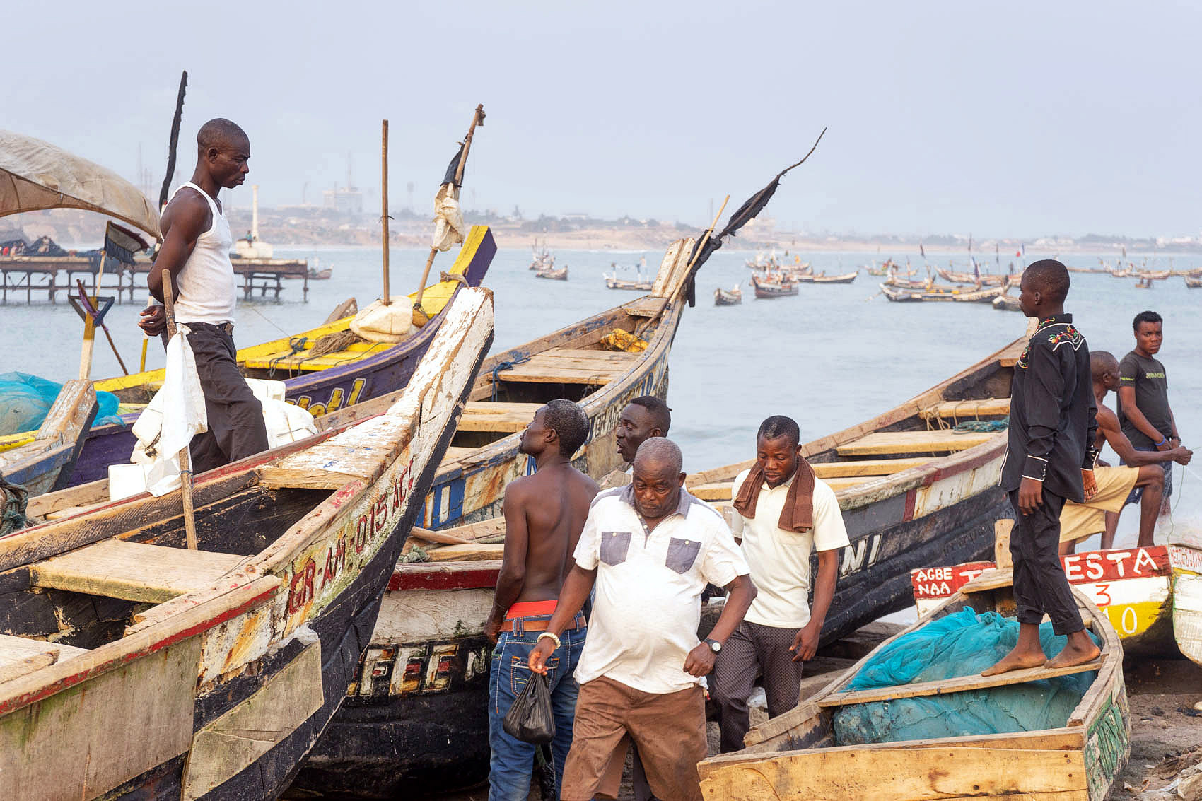 Fischermänner in Accra, Ghana