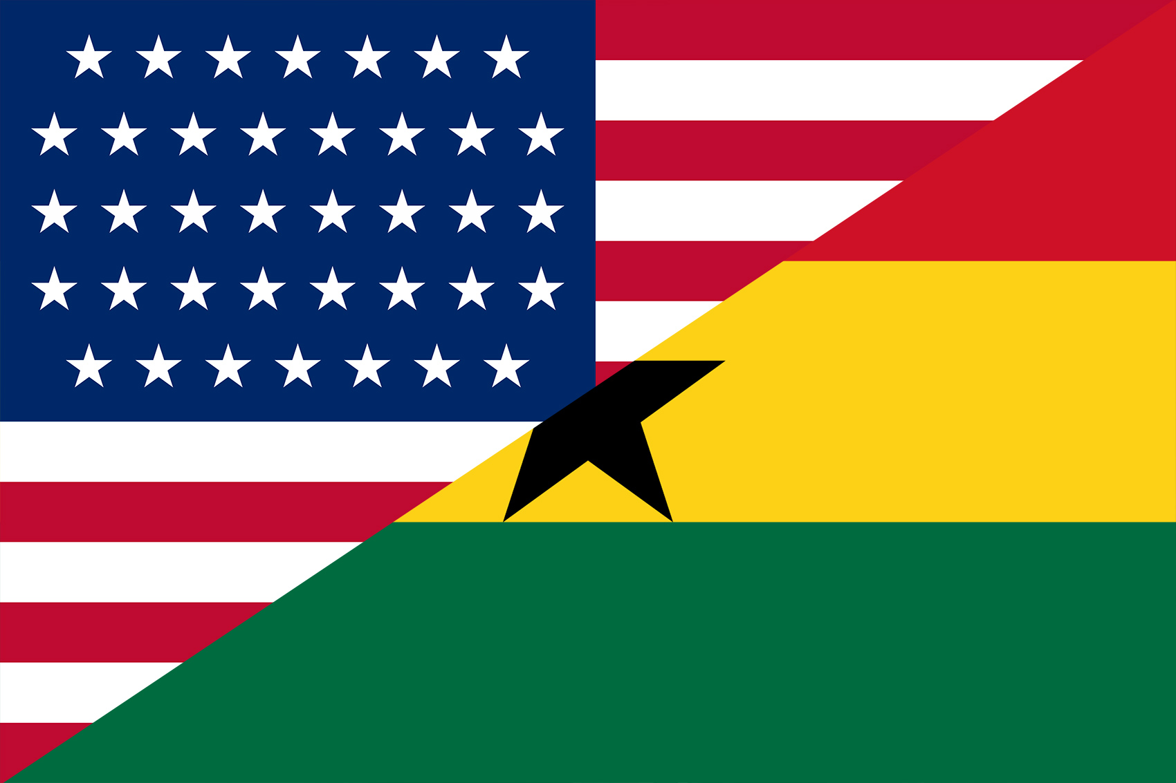 Amerikanisch / Ghanaischen Beziehungen Flagge